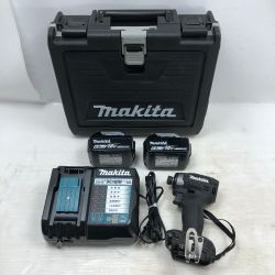 ◇◇ MAKITA マキタ インパクトドライバ 電動工具 充電器・充電池2個・ケース付 コードレス式 TD173D ブラック Cランク
