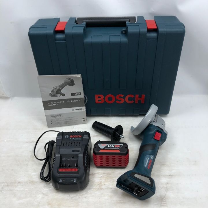 BOSCH ボッシュ グラインダー 充電器・充電池1個・ケース付 コードレス式 GWX18V-7 ブルー｜中古｜なんでもリサイクルビッグバン