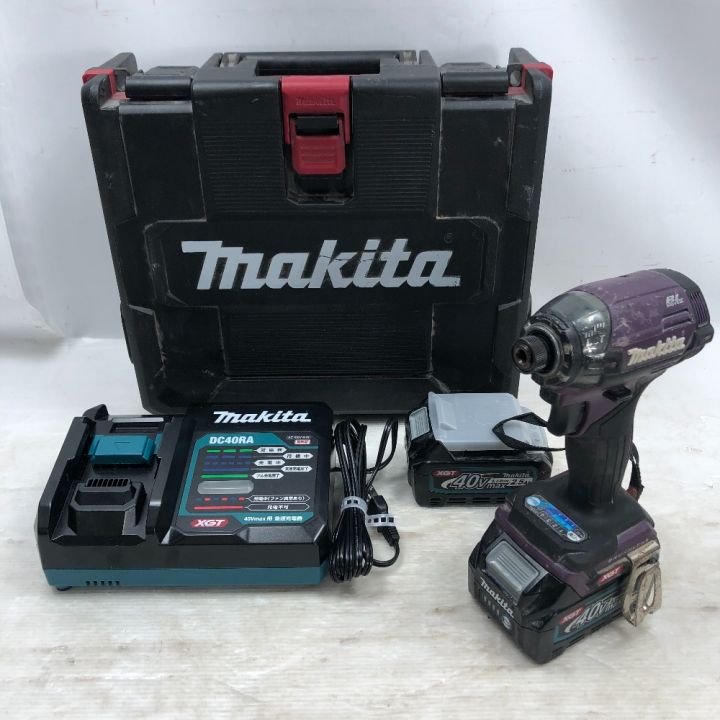 MAKITA マキタ インパクトドライバ 充電器・充電池2個・ケース付 コードレス式 TD002GDXAP パープル｜中古｜なんでもリサイクルビッグバン