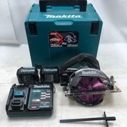 ◇◇ MAKITA マキタ 丸のこ 電動工具 充電器・充電池2個・ケース付 HS001GRDXB ブラック Cランク