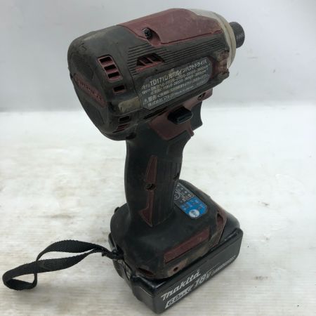  MAKITA マキタ インパクトドライバ 充電器・充電池1個・ケース付 コードレス式 TD171D ブラウン
