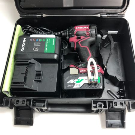  HiKOKI ハイコーキ インパクトドライバ 程度B 充電器・充電池1個・ケース付 36v J2107096 WH36DC レッド