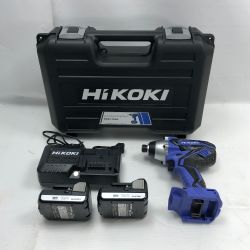 ◇◇ HiKOKI ハイコーキ インパクトドライバ 電動工具 充電器・充電池2個・ケース付 コードレス式 FWH14DGL ブルー Aランク