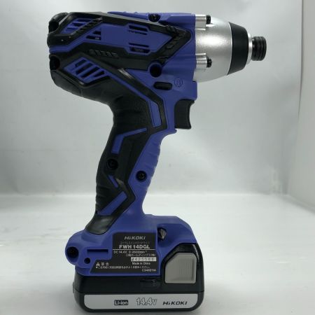  HiKOKI ハイコーキ インパクトドライバ 電動工具 充電器・充電池2個・ケース付 コードレス式 FWH14DGL ブルー