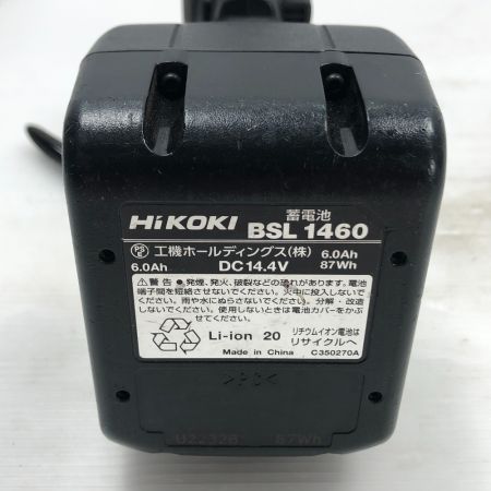  HITACHI 日立 インパクトドライバ 電動工具 充電池1個付 コード式 WH14DBAL ブラック