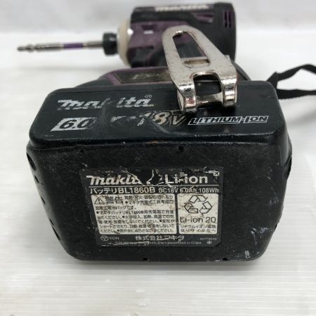  MAKITA マキタ 電動工具 インパクトドライバ 充電池1個付 コードレス式 TD172D パープル