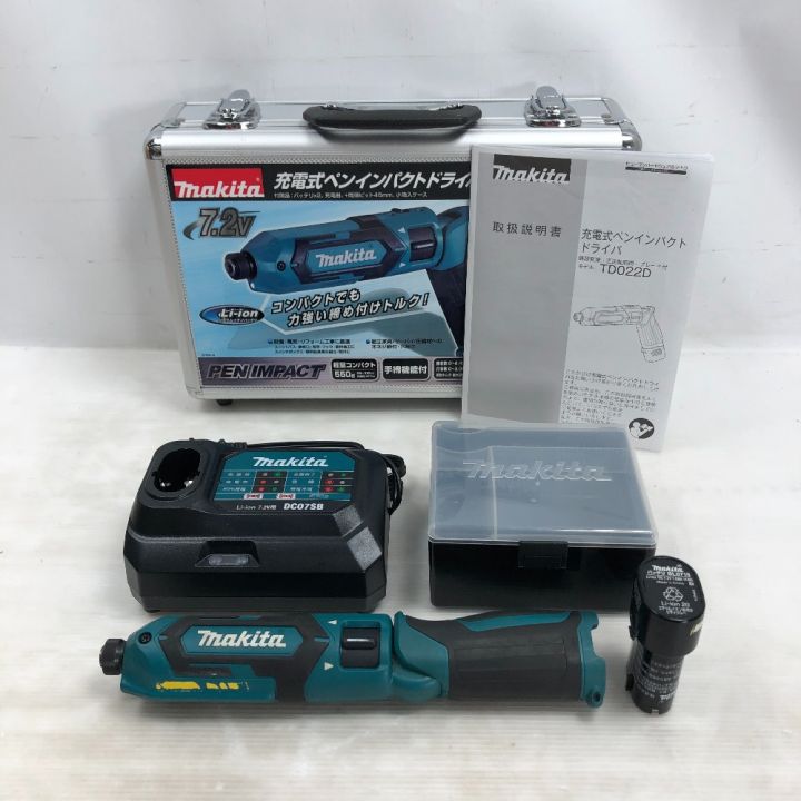 MAKITA マキタ 電動工具 インパクトドライバ 充電器・充電池1個・ケース付 TD022D ブルー｜中古｜なんでもリサイクルビッグバン