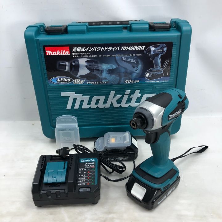 MAKITA マキタ 電動工具 インパクトドライバ 付属品完備 コードレス式 18v TD146DX ブルー｜中古｜なんでもリサイクルビッグバン