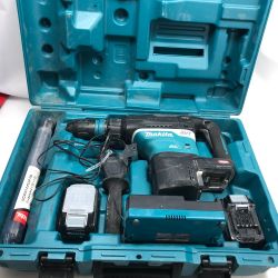 ◇◇ MAKITA マキタ 電動工具 ハンマドリル 充電器・充電池2個・ケース付 コードレス式 40v HR005G ブルー Cランク