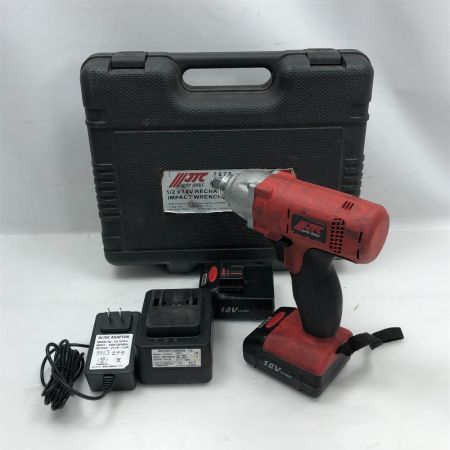  AUTOTOOLS 電動工具 インパクトレンチ 充電器・充電池2個・ケース付 コードレス式 JTC-7678 レッド