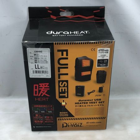  di-vaiz 工具関連用品 電熱ベスト 付属品完備 LLサイズ 2204AZ ブラック