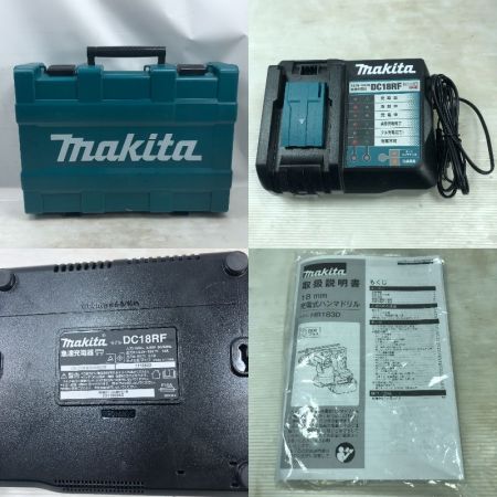  MAKITA マキタ 電動工具 ハンマドリル 充電器・充電池2個・ケース付 HR183DRGX ブルー