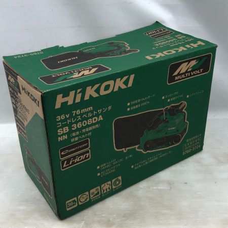  HiKOKI ハイコーキ 電動工具 コードレスベルトサンダー 未使用品(S) 付属品完備 コードレス式 SB3608DA グリーン
