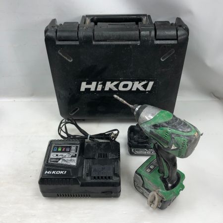  HITACHI 日立 電動工具 インパクトドライバ 充電器・充電池2個・ケース付 WH14DBAL グリーン