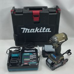 ◇◇ MAKITA マキタ 電動工具 インパクトドライバ 充電器・充電池2個・ケース付 コードレス式 40v TD002G オリーブ Cランク