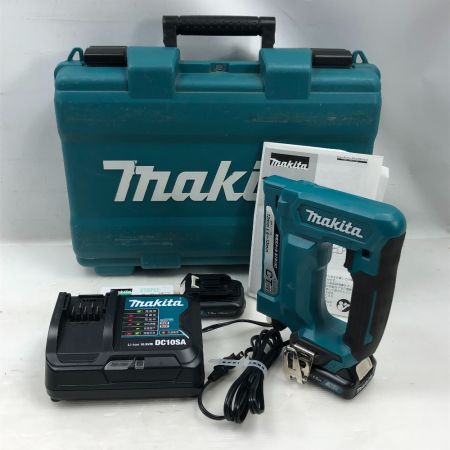  MAKITA マキタ 電動工具 充電式タッカ 充電器・充電池2個・ケース付 ST313DZK ブルー