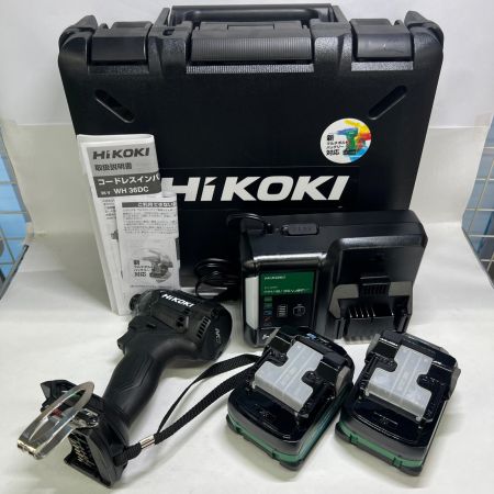  HiKOKI ハイコーキ 36V インパクトドライバー Bluetooth付バッテリー2個・充電器・ケース WH36DC ブラック 未使用品