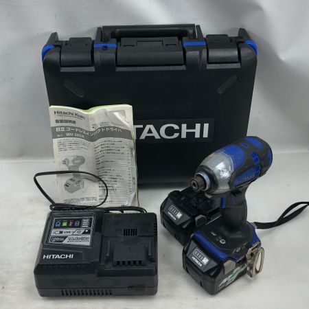  HITACHI 日立 電動工具 インパクトドライバ 充電器・充電池2個・ケース付 WH36DA ブルー