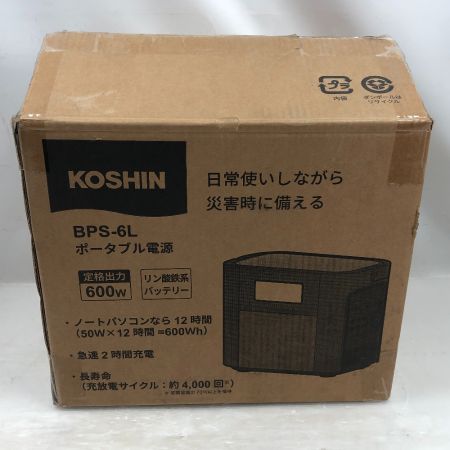  KOSHIN 工具関連用品 ポータブル電源 未使用品(S) 付属品完備 コード式 BPS-6L ブラック