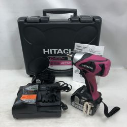 ◇◇ HITACHI 日立 締め付け工具 インパクトレンチ 充電器・充電池2個・ケース付 WR18DBDL ショッキングピンク Bランク