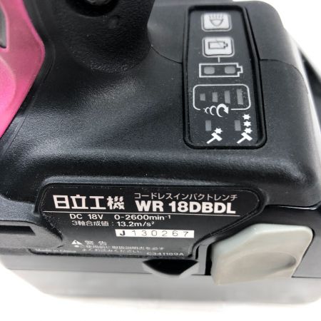  HITACHI 日立 締め付け工具 インパクトレンチ 充電器・充電池2個・ケース付 WR18DBDL ショッキングピンク