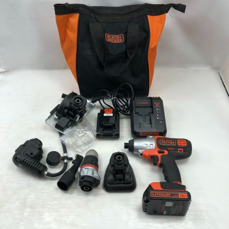  BLACK+DECKER ブラックアンドデッカー 切断工具 マルチツール 充電器・充電池2個・ケース・アタッチメント付 EV0183P1 オレンジ