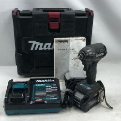 ◇◇ MAKITA マキタ 締め付け工具 インパクトドライバ 充電器・充電池2個・ケース付 コードレス式 40v TD002G ブラック Cランク
