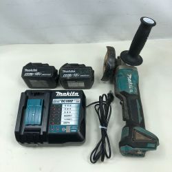 ◇◇ MAKITA マキタ 研磨工具 ディスクグラインダー 充電器・充電池2個付 GA408D ブルー Cランク