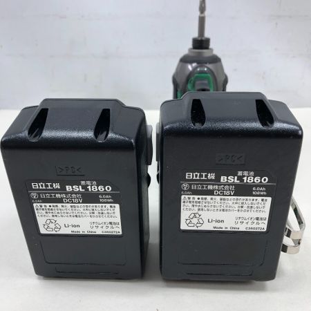  HITACHI 日立 締め付け工具 インパクトドライバ 充電器・充電池2個・ケース付 WH18DDL2 グリーン