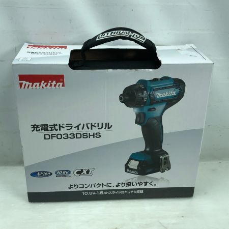  MAKITA マキタ 締め付け工具 ドライバドリル 未使用品(S) 付属品完備 コードレス式 DF033DSHS ブルー