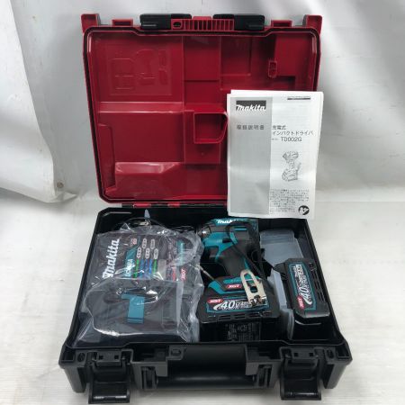  MAKITA マキタ 締め付け工具 インパクトドライバ 未使用品(S) 付属品完備 コードレス式 40v TD002GRDX ブルー