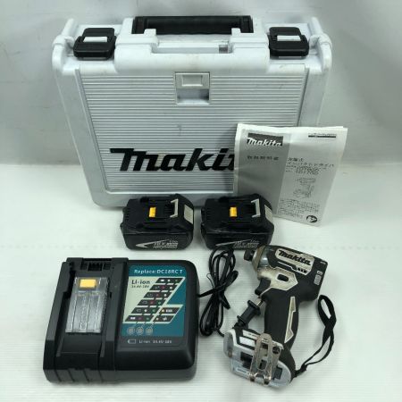  MAKITA マキタ 締め付け工具 インパクトドライバ 充電器（社外品）・充電池2個（社外品）・ケース付 TD170D ホワイト