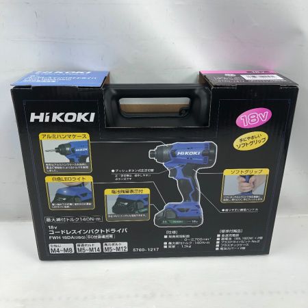   定番工具 18V コードレスインパクトドライバ HiKOKI 18Vｺｰﾄﾞﾚｽｲﾝﾊﾟｸﾄﾄﾞﾗｲﾊﾞ FWH18DA(2BG)