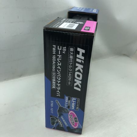   定番工具 18V コードレスインパクトドライバ HiKOKI 18Vｺｰﾄﾞﾚｽｲﾝﾊﾟｸﾄﾄﾞﾗｲﾊﾞ FWH18DA(2BG)