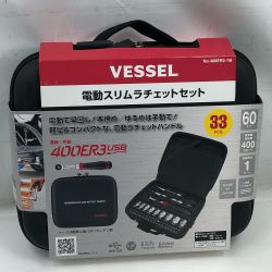 ◇◇ VESSEL ベッセル 締め付け工具 電動スリムラチェット  未使用品(S) 付属品完備 コードレス式 No.400ER3-1M ブラック Sランク