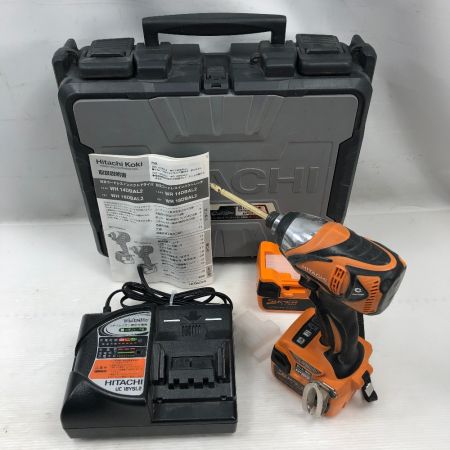  HITACHI 日立 締め付け工具 インパクトドライバ 充電器・充電池2個・ケース付 コードレス式 WH14DBAL2 オレンジ