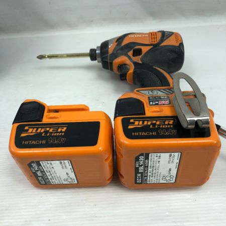  HITACHI 日立 締め付け工具 インパクトドライバ 充電器・充電池2個・ケース付 コードレス式 WH14DBAL2 オレンジ