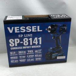 ◇◇ VESSEL ベッセル 締め付け工具 インパクトレンチ 未使用品(S) 付属品完備 コードレス式 SP-8141 ブルー Sランク