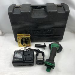 ◇◇ HiKOKI ハイコーキ 研磨工具 ディスクグラインダー 充電器・充電池1個・ケース付 コードレス式 G3613D グリーン Cランク