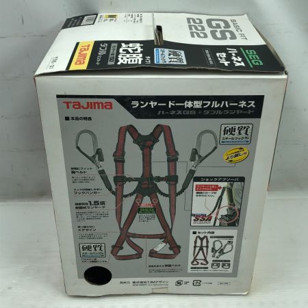  TAJIMA タジマ 工具関連用品 フルハーネス型安全帯 未使用品(S) 蛇腹ダブルランヤード Mサイズ GS222 ブラック