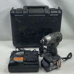 ◇◇ HITACHI 日立 締め付け工具 インパクトドライバ 充電器・充電池2個・ケース付 WH18DBAL2 ブラック Cランク