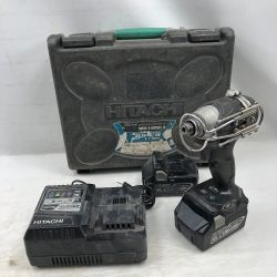 ◇◇ HITACHI 日立 締め付け工具 インパクトドライバ 充電器・充電池2個・ケース付 WH14DSL2 ブラック Cランク