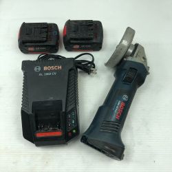 ◇◇ BOSCH ボッシュ 研磨工具 ディスクグラインダー 充電器・充電池2個 GWS18V-LI ネイビー Cランク