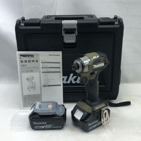  MAKITA マキタ 締め付け工具 インパクトドライバ 未使用品(S) 充電池2個・ケース付 TD173DXO オリーブ