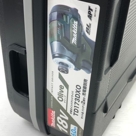  MAKITA マキタ 締め付け工具 インパクトドライバ 未使用品(S) 充電池2個・ケース付 TD173DXO オリーブ