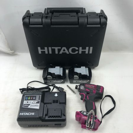  HITACHI 日立 締め付け工具 インパクトドライバ  充電器・充電池2個・ケース付 WH18DDL2 ショッキングピンク