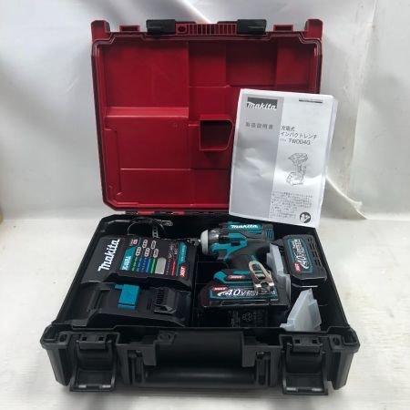  MAKITA マキタ 締め付け工具 インパクトレンチ 未使用品(S) 充電器・充電池2個・ケース付 コードレス式 40v TW004GRDX ブルー