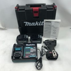 ◇◇ MAKITA マキタ 締め付け工具 インパクトドライバ 充電器・充電池2個・ケース付 コードレス式 40v TD002G ブラック Cランク