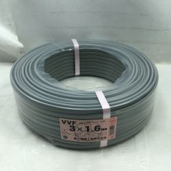 ◇◇ 富士電線工業 工具 電材 VVFケーブル 未使用品(S) 3芯 1.6mm×100m 2025年11月(令和7年) グレー Sランク