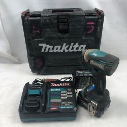 ◇◇ MAKITA マキタ 締め付け工具 インパクトドライバ 充電器・充電池2個・ケース付 コードレス式 40v TD001G ブルー Cランク